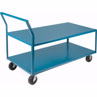 Heavy-Duty Low Profile Shop Carts, 2 Tiers, 30" W x 72" D x 41" H, 2400 lbs. Cap.