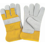 Premium Winter-Lined Fitters Gloves, Split Cowhide Palm, Foam Fleece Inner Lining
