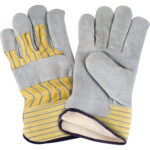 Cold Weather-Lined Fitters Gloves, Split Cowhide Palm, Cotton Fleece Inner Lining