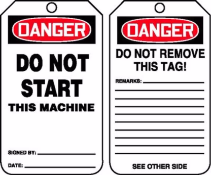 Safety Tags, Cardstock, 3-1/8" W x 5-7/8" H, English