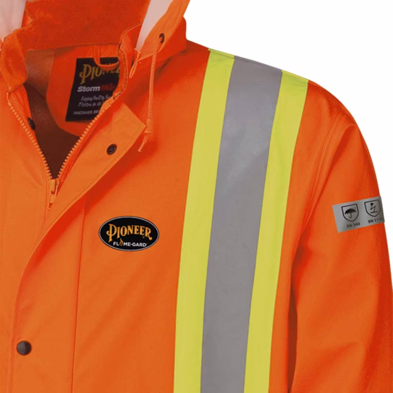 High Visibility Flame Resistant Waterproof Jacket High Visibility Orange - Image 4