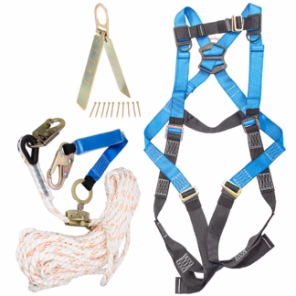 3PC- 50Ft Roofers Fall Protection Kit with an extra Reusable Roof Anchor with Fastners