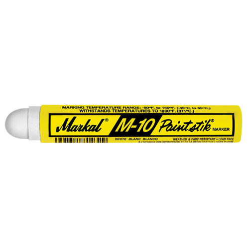 Markal 082020 M-10 Paintstik® Paint Marker M-10 Paintstik<sup>®</sup> Paint Marker, Solid Stick, White - Each
