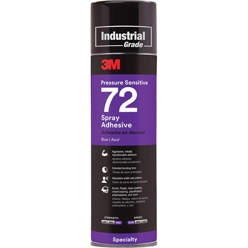 3M 72-24OZ-IND 72 Pressure Sensitive Adhesive, Blue, Aerosol Can-(Can)