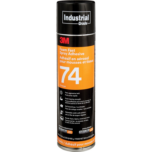 3M 74-24OZ-IND Foam & Fabric Spray Adhesive Foam & Fabric Spray Adhesive, Orange, Aerosol Can - Can