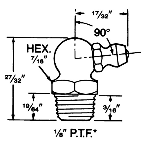 Alemite 1613-B Fitting Fitting, 1/8" Thread - Each