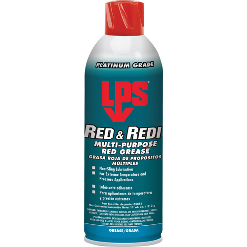 LPS C05816 Red & Redi Multi-Purpose Red Grease Red & Redi Multi-Purpose Red Grease, 16 oz., Aerosol Can - Can