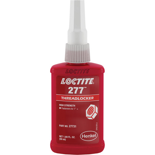 Loctite 88448 Threadlocker 277 Large Threads Threadlocker 277 Large Threads, Red, High, 50 ml, Bottle - Bottle