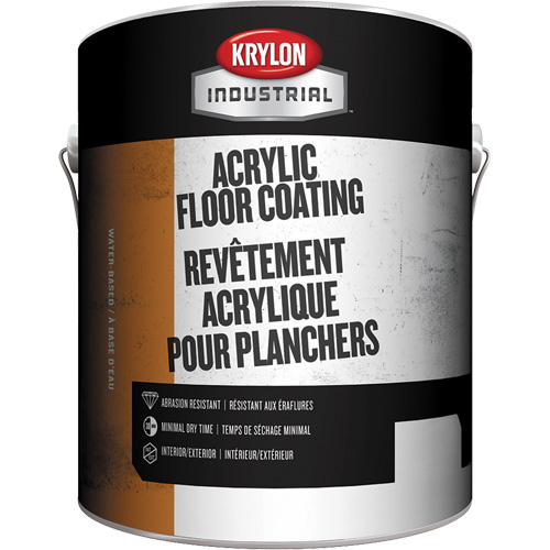 Krylon Industrial K05000100-16 Single Component Acrylic Floor Coating Industrial Floor Coating, 1 gal., Water-Based, Semi-Gloss, Grey - Can