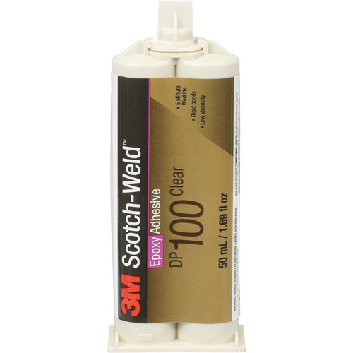 3M DP100-1.64OZ Scotch-Weld™ Adhesive Scotch-Weld™ Adhesive, 1.7 fl. oz., Dual Cartridge, Two-Part, Clear - Each