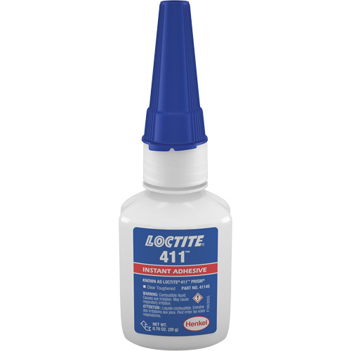 Loctite 135446 Prism 411 Toughened, Clear, Bottle, 20 g-(Bottle)