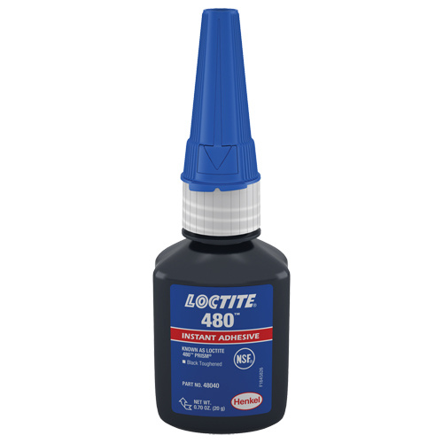 Loctite 135466 480 Instant Adhesive, Black, Tube, 20 g-(Each)