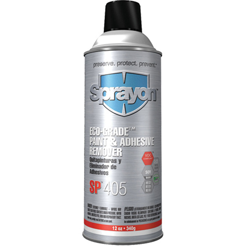 Sprayon SC0405000 SP405 Eco-Grade™ Paint & Adhesive Remover SP405 Eco-Grade Paint & Adhesive Remover, 12 oz, Aerosol Can - Can