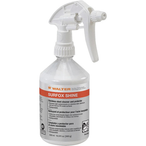 Walter Surface Technologies 54A093 SURFOX™ Shine Stainless Steel Cleaner & Protector SURFOX™ Shine Stainless Steel Cleaner & Protector, 500 ml, Trigger Bottle - Case of 12