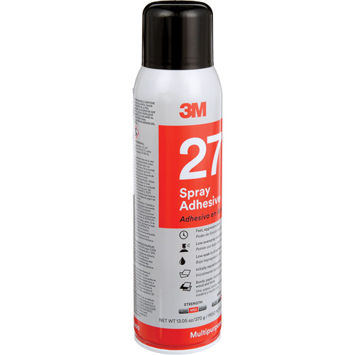 3M 27-20OZ-IND 27 Multi-Purpose Spray Adhesive, Clear, Aerosol Can-(Can)