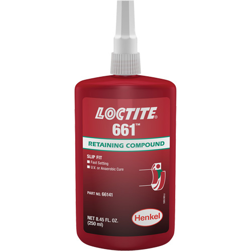 Loctite 234921 Loctite® 661 Retaining Compound Loctite<sup>®</sup> 661 Retaining Compound, 250 ml, Bottle, Yellow - Bottle