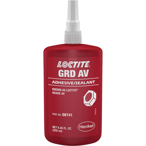 Loctite 228208 Letter Grade AV Threadlocker Letter Grade AV Threadlocker, Red, High, 250 ml, Bottle - Bottle