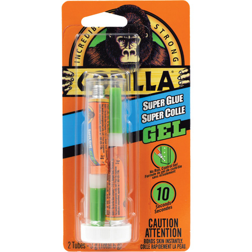 Gorilla 7830002 Super Glue Gel Super Glue Gel, 2 x 3 g, Tube, Clear - Each