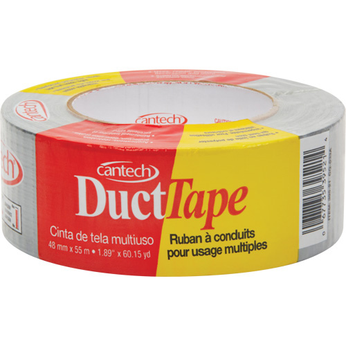 Economy-Grade Poly-Coated Duct Tape Economy-Grade Poly-Coated Duct Tape, 7 mils, Silver, 48 mm (2") x 55 m (180') - Roll