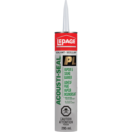 Lepage 1435208 PL Vapour Barrier & Sound Reduction Adhesive, 295 ml, Tube, Black-(Each)