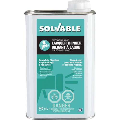 Solvable 53-351 Professional Grade Lacquer Thinner Professional Grade Lacquer Thinner, Rectangular Can, 946 ml - Each