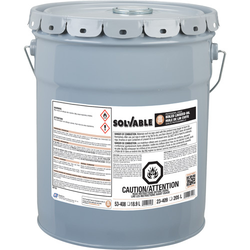 Solvable 53-408 Boiled Linseed Oil Boiled Linseed Oil, Pail, 18.9 L Net Volume - Each
