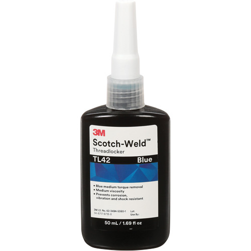 3M TL42-50 Scotch-Weld™ Threadlocker TL42 Scotch-Weld™ Threadlocker TL42, Blue, Medium, 50 ml, Bottle - Each