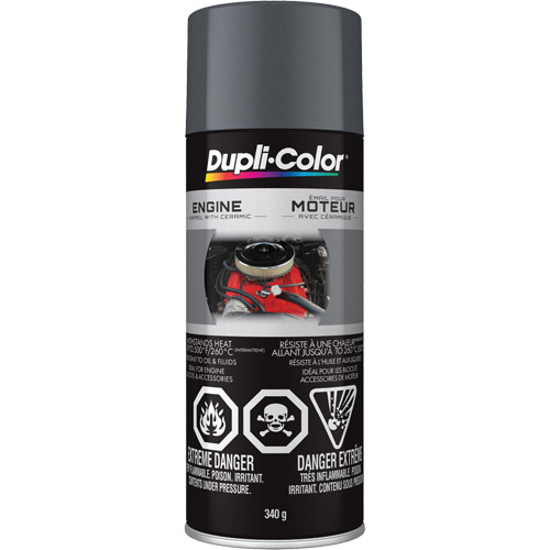Dupli Color CDE1651 Engine Enamel with Ceramic® Engine Enamel Paint with Ceramic, Cast Iron Grey, High-Gloss, 12 oz., Aerosol Can - Can