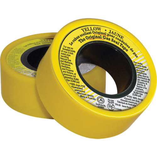 Fairview Fittings 121-M12UL PTFE Thread Sealant Tape, 236" L x 3/4" W, Yellow-(Roll)