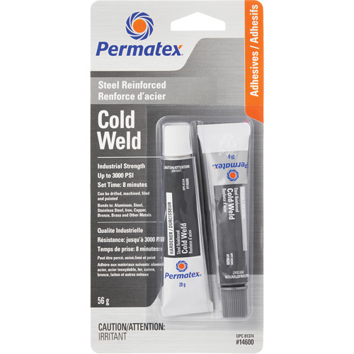Permatex 81374 Cold Weld Bonding Compound Cold Weld Bonding Compound, 2 x 28 g, Tube, Two-Part, Grey - Each