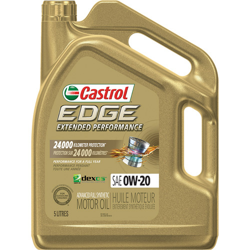 Castrol 020603A Edge® Extended Performance 0W-20 Motor Oil Edge<sup>®</sup> Extended Performance 0W-20 Motor Oil, 5 L, Jug - Bottle