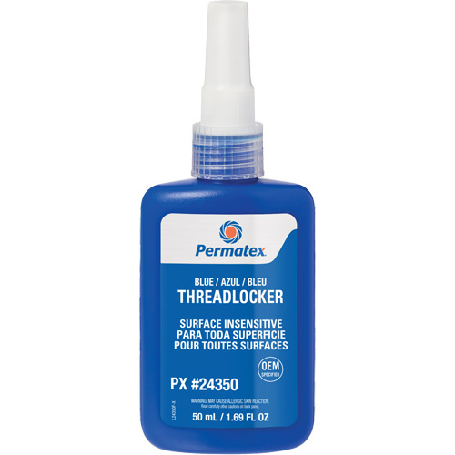 Permatex 24350 Surface Insensitive Threadlocker Surface Insensitive Threadlocker, Blue, High, 50 ml, Bottle - Bottle