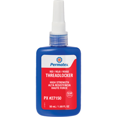 Permatex 27150 Threadlocker Threadlocker, Red, High, 50 ml, Bottle - Bottle