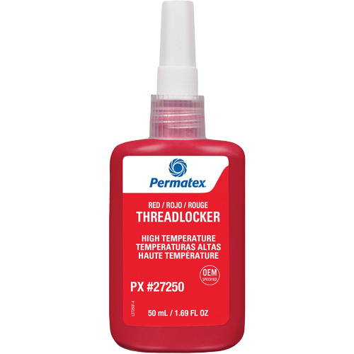 Permatex 27250 High Temperature Threadlocker High Temperature Threadlocker, Red, High, 50 ml, Bottle - Bottle