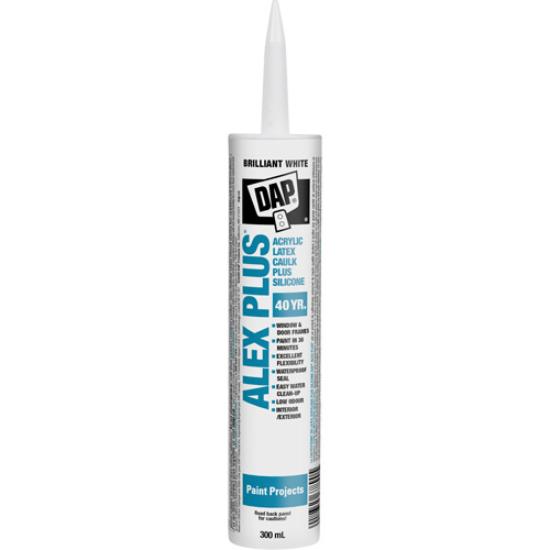 DAP 7079874250 Alex Plus All Purpose Acrylic Latex Caulk Plus Silicone-(Each)