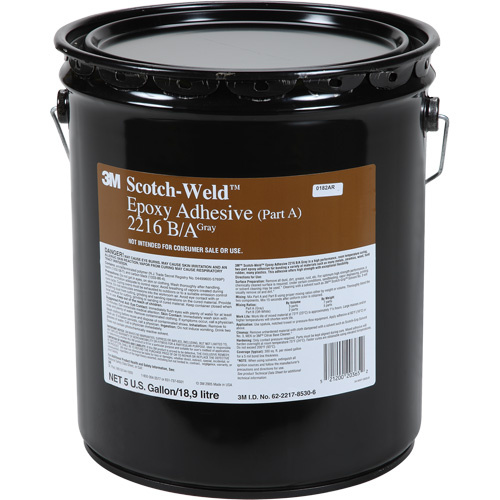 3M 2216-A-5GAL-GRY Scotch-Weld Adhesive, 5 gal., Pail, Two-Part, Grey-(Pail)