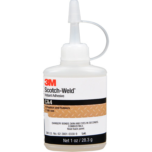 3M CA4-1OZ Scotch-Weld Instant Adhesive CA4, Clear, Bottle, 1 oz.-(Bottle)