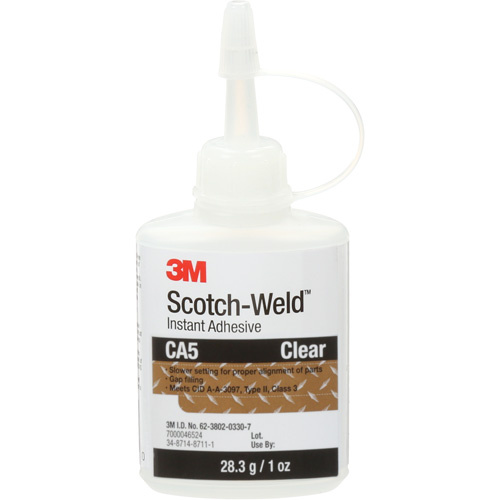 3M CA5-1OZ Scotch-Weld Instant Adhesive CA5, Clear, Bottle, 1 oz.-(Bottle)