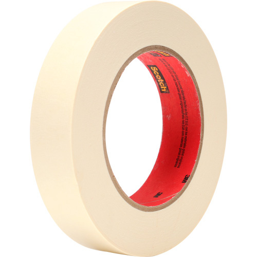 3M 214-1/2X60 Scotch High-Temperature Masking Tape 214, 12 mm (1/2") x 55 m (180'), Tan - (Roll)