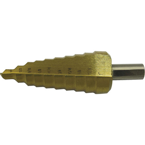 JET 579212 Jet-Kut® 10-Step Super Premium M35 Step Drill Jet-Kut<sup>®</sup> 10-Step Super Premium M35 Step Drill, 1/4" - 1" , 1/32" Increments, High Speed Steel - Each