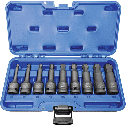 JET 610336 BNH-912M 1/2"" Drive Metric Ball Nose Hex Impact Socket Set BNH-912M 1/2" Drive Metric Ball Nose Hex Impact Socket Set, Hex, 1/2" Drive, 9 Pcs - Each