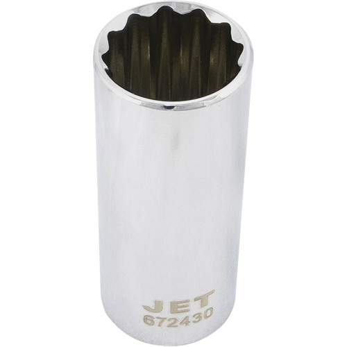 JET 672430 12-Point Chrome Socket 12-Point Chrome Socket, 15/16", 1/2" Drive, 12 Points, Deep - Each