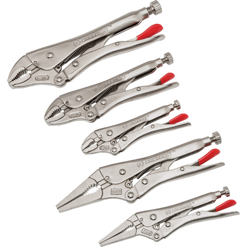 Crescent CLP5SETN-08 5-Piece Curved & Long Nose Locking Plier Set, 14-1/2" L-(Each)