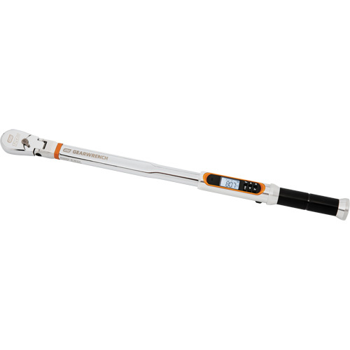 Gearwrench 85196 120XP™ Flex Head Torque Wrench with Angle 120XP™ Flex Head Torque Wrench with Angle, Electronic, 1/2" Square Drive, 25 - 250 ft-lbs./301 - 3010 in-lbs. - Each