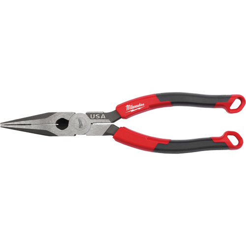 Milwaukee MT555 Long Nose Comfort Grip Pliers, 8" L-(Each)