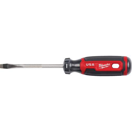 Milwaukee MT206 Slotted Screwdriver, 1/4" Tip, Round, 211 mm L, Cushion Grip Handle-(Each)
