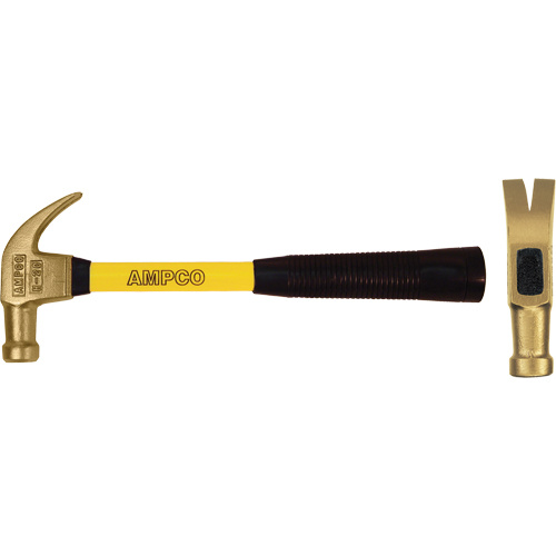 Ampco H-19FG Curved-Claw Nail Hammer Curved-Claw Nail Hammer, 0.75 lbs. Head Weight, 14" L - Each