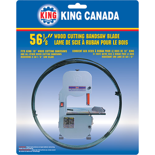 King Canada KBB-10-6 Wood Cutting Bandsaw Blade, 56-1/8" L x 1/4" W x 0.014" Thick, 6 TPI-(Each)