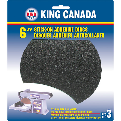 King Canada SD-6-K-100 Wood Sanding Disc Wood Sanding Disc, 6" Dia., 100 Grit - Pack of 2