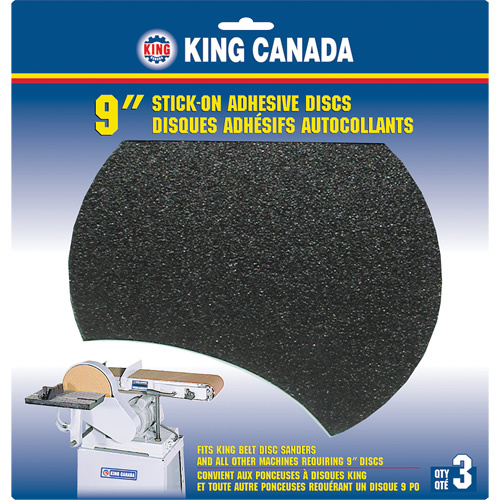 King Canada SD-9-K-60 Wood Sanding Disc Wood Sanding Disc, 9" Dia., 60 Grit - Pack of 2